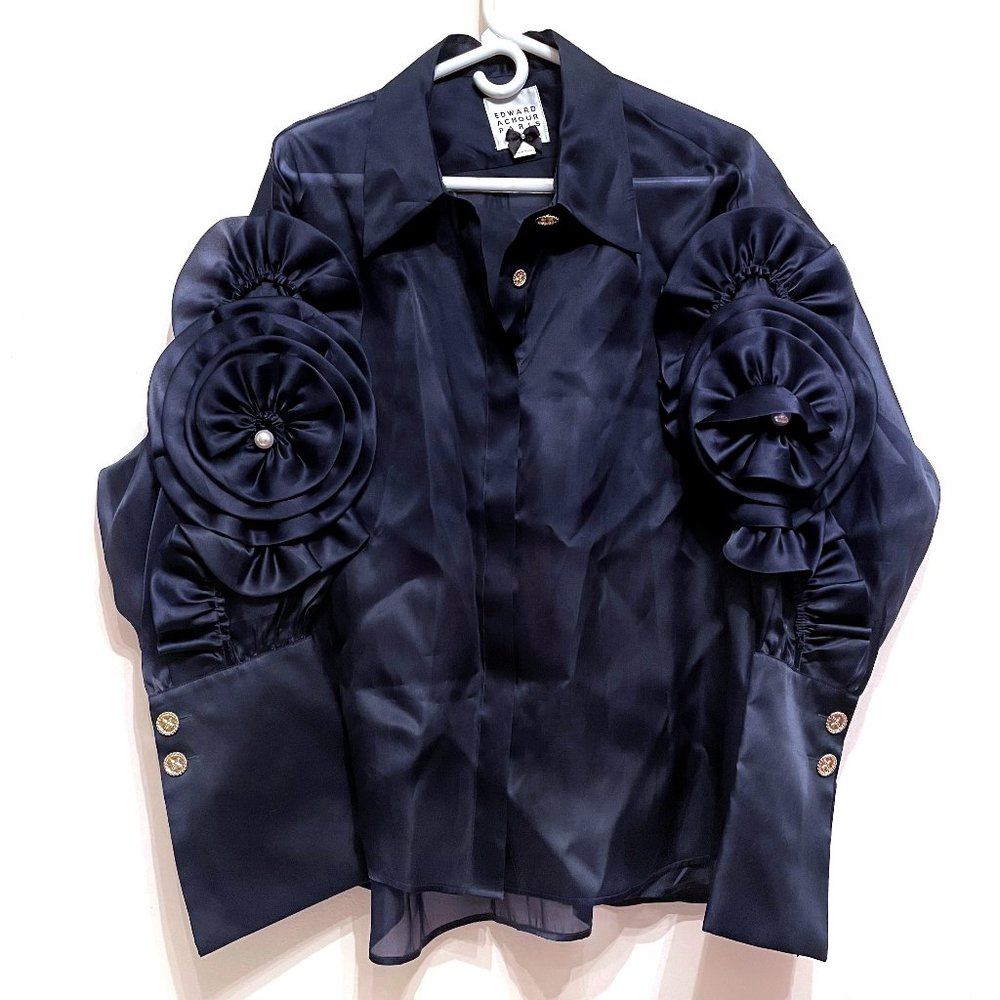 Edward Achour Paris Blouse Size 44 FR,  12 (XL) US - BRAND NEW